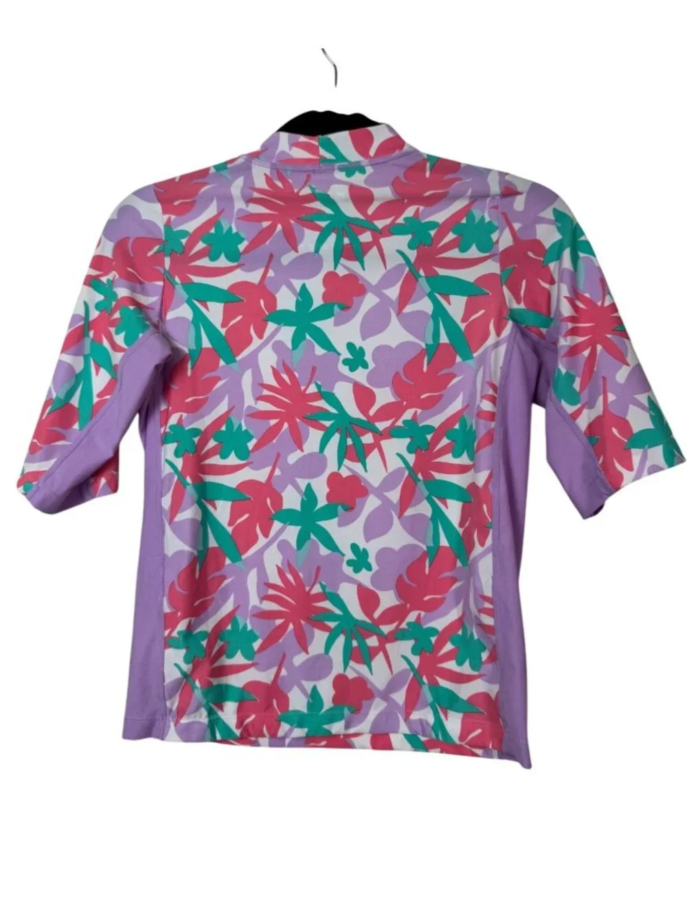 Coolibar Youth UPF 50+ Floral Rash Guard Shirt size Larg Pink Multicolor Beach